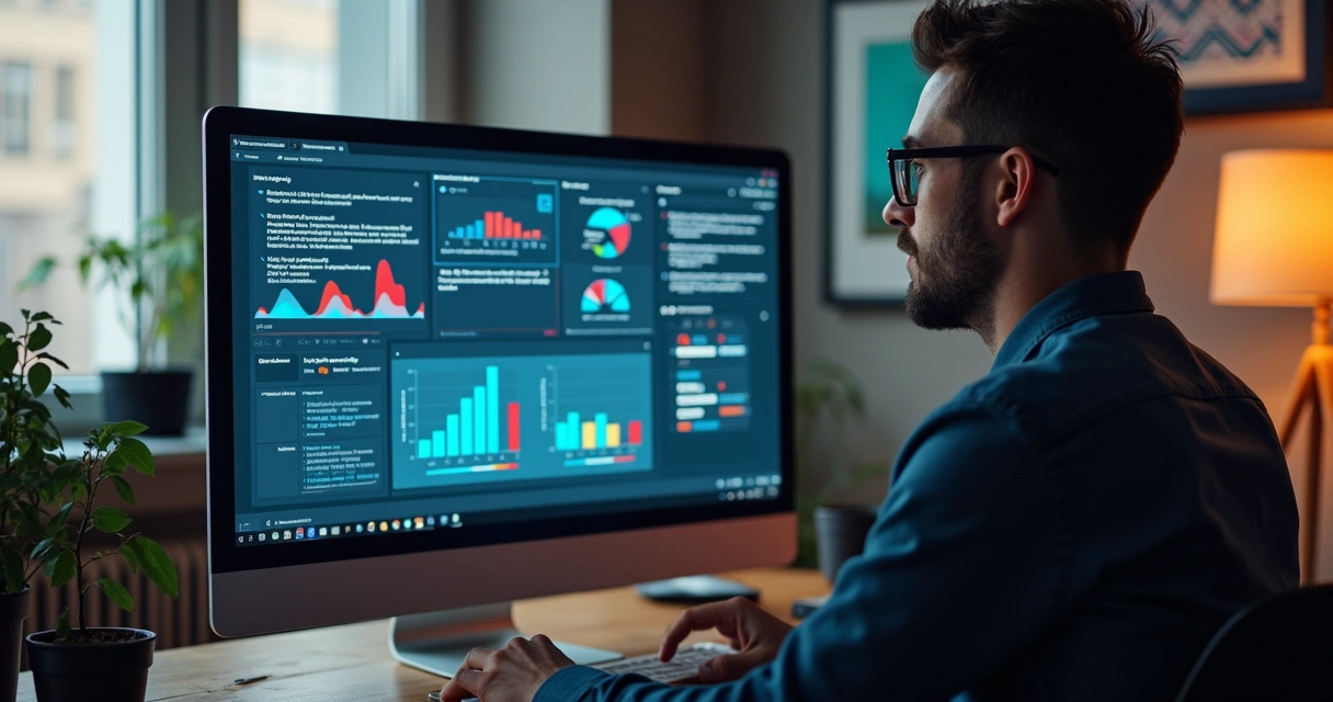 Profissional usando inteligência artificial para criar conteúdo B2B