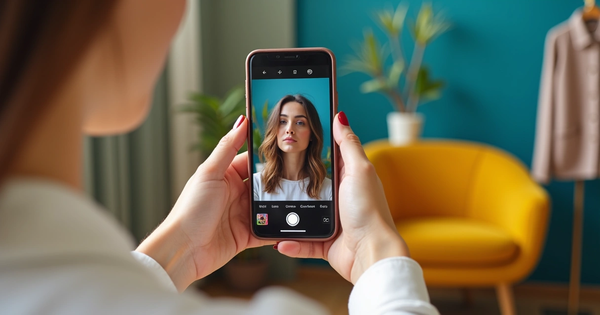 Duas mãos segurando celular gravando conteúdo para Instagram Reels 