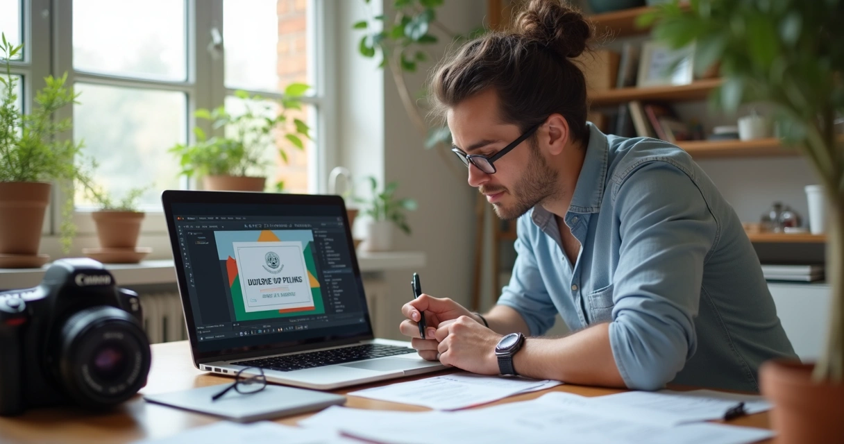 Empreendedor preparando curso online em casa 