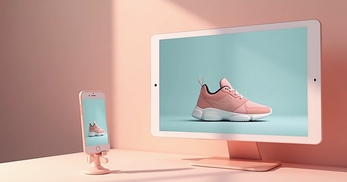 Resultado de uma inteligência artificial transformando foto de produto com fundo simples em imagem profissional com fundo estilizado 