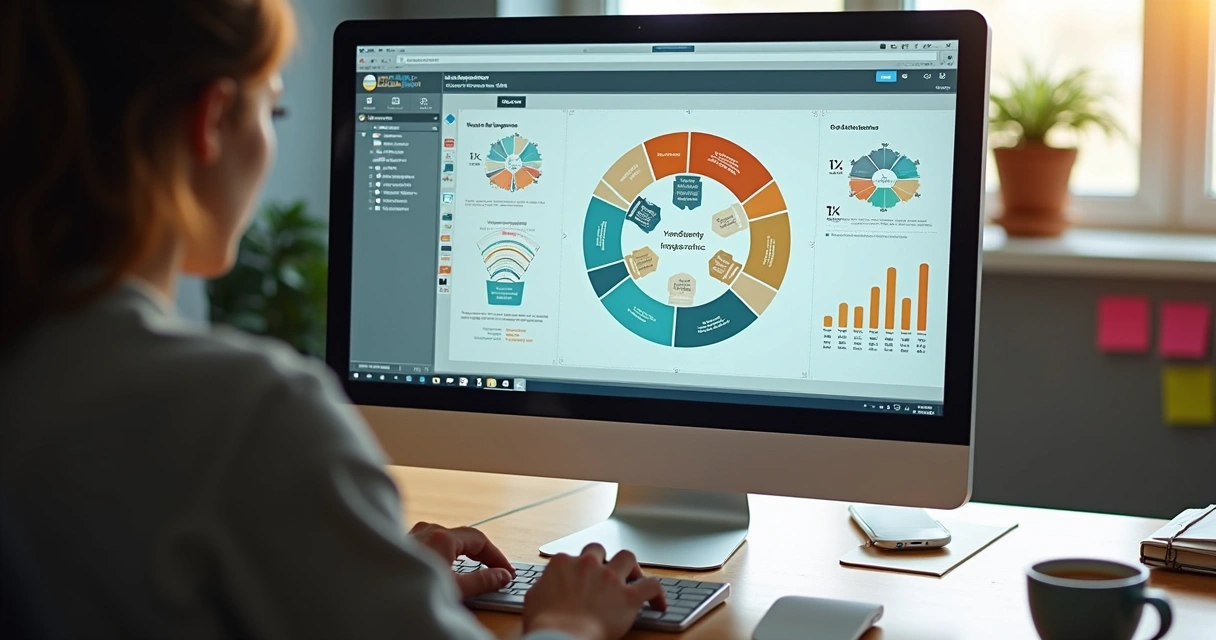 Processo de criação de infográfico em ferramenta online 