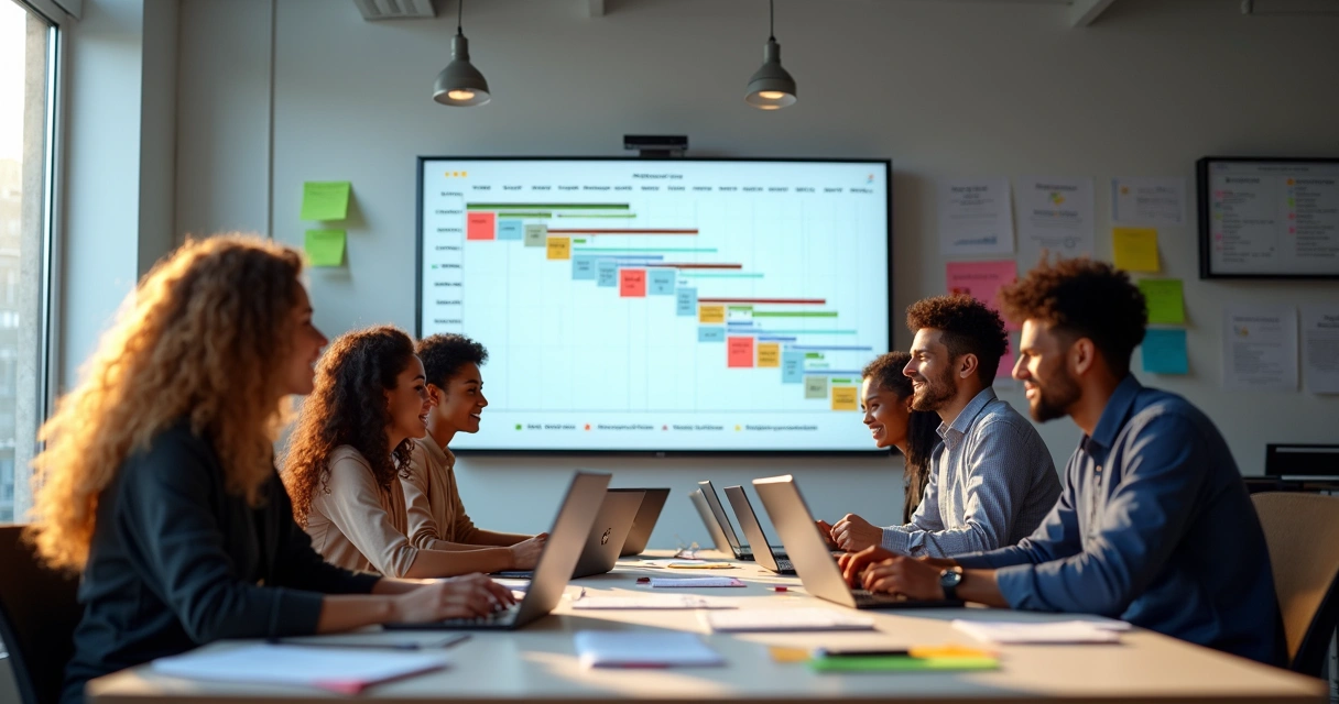 Equipe planejando lançamento de infoproduto 