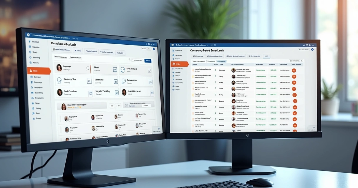 Guia de integrações para software de prospecção B2B na prática com CRM 3 Lista segmentada de leads exibida em tela digital