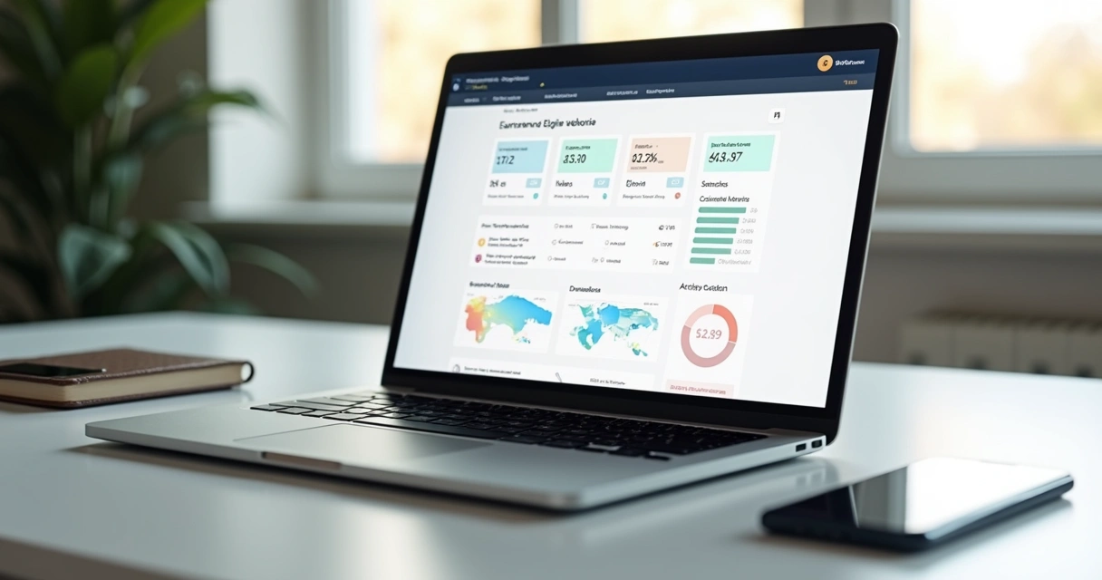 Pessoa configurando domínio e hospedagem em um notebook 