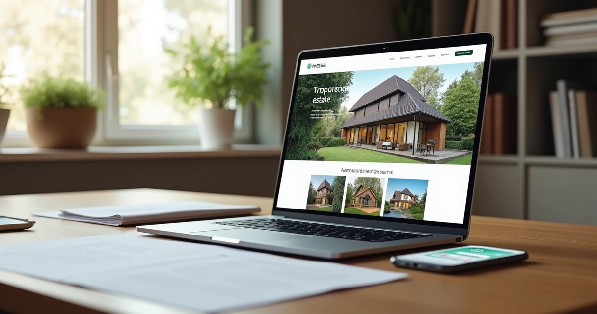 Tela de site com imóveis expostos 