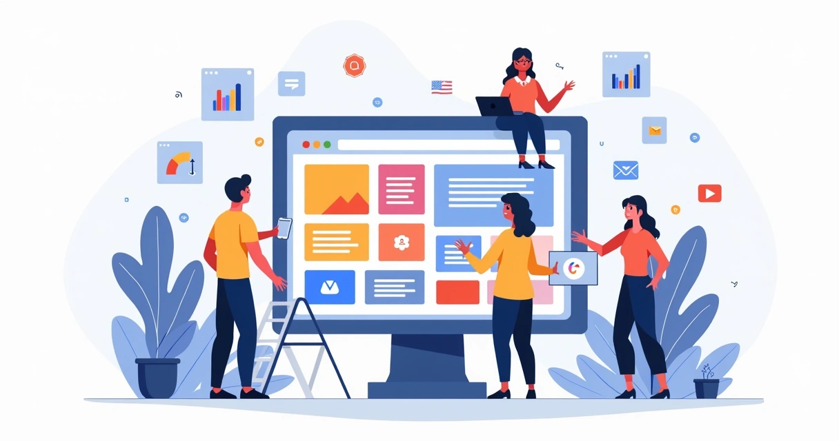 Editor de site com recursos de arrastar e soltar para páginas rápidas 