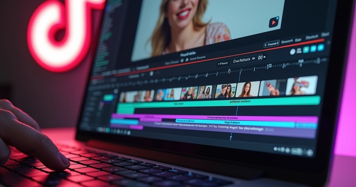 Editor de vídeo de TikTok em ação com cortes dinâmicos 