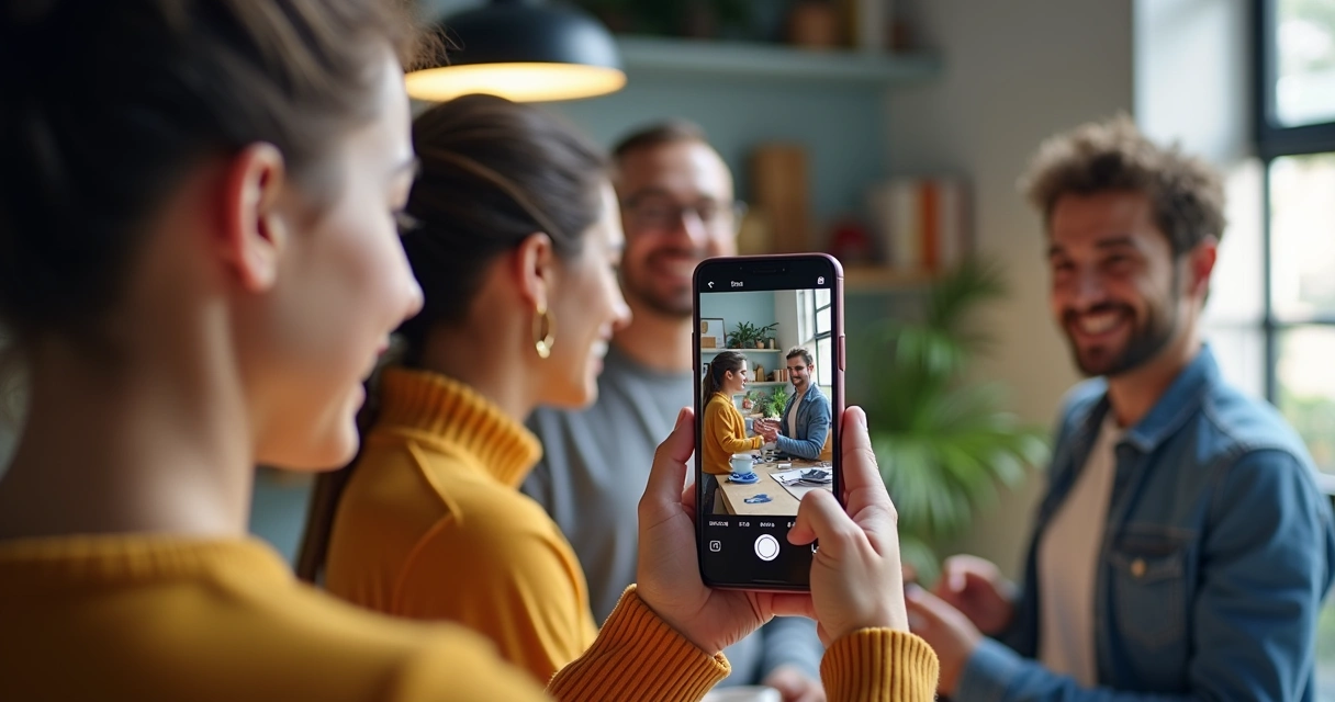 Empreendedores gravando vídeos de marketing para seu pequeno negócio 