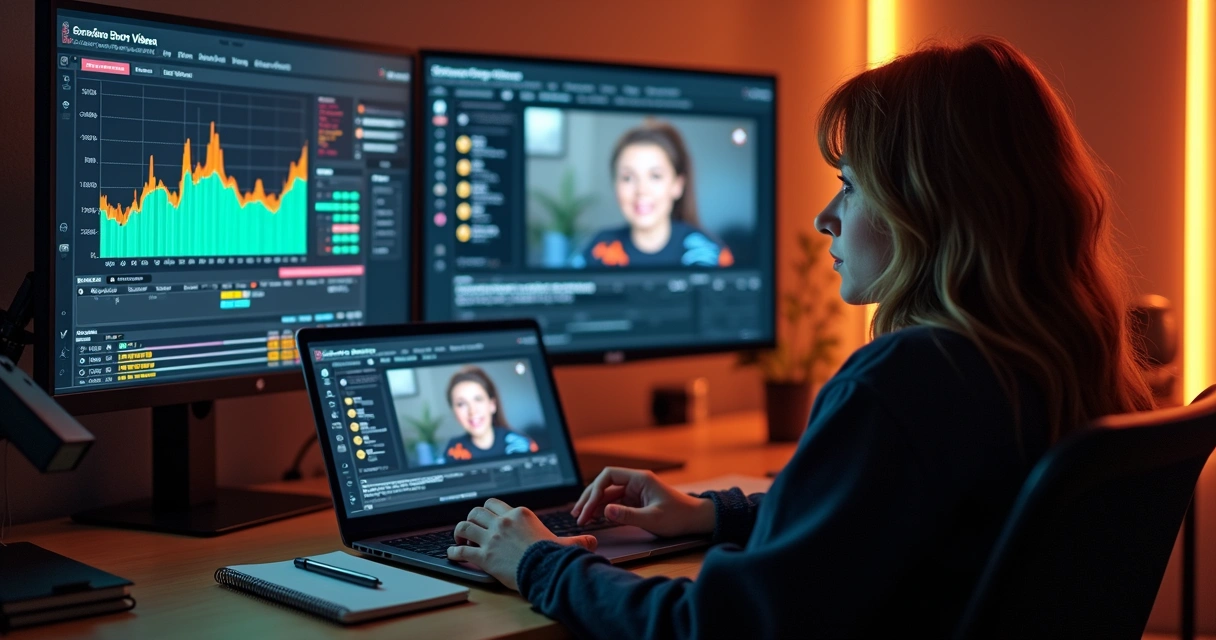Creator analyzing video retention graph 