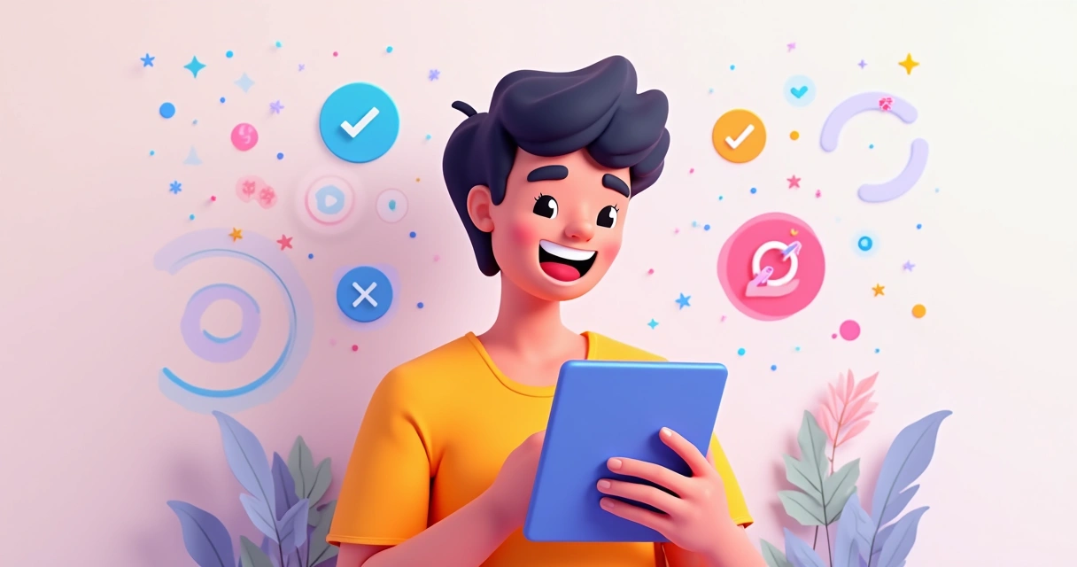 Criador de conteúdo usando aplicativo personalizado 
