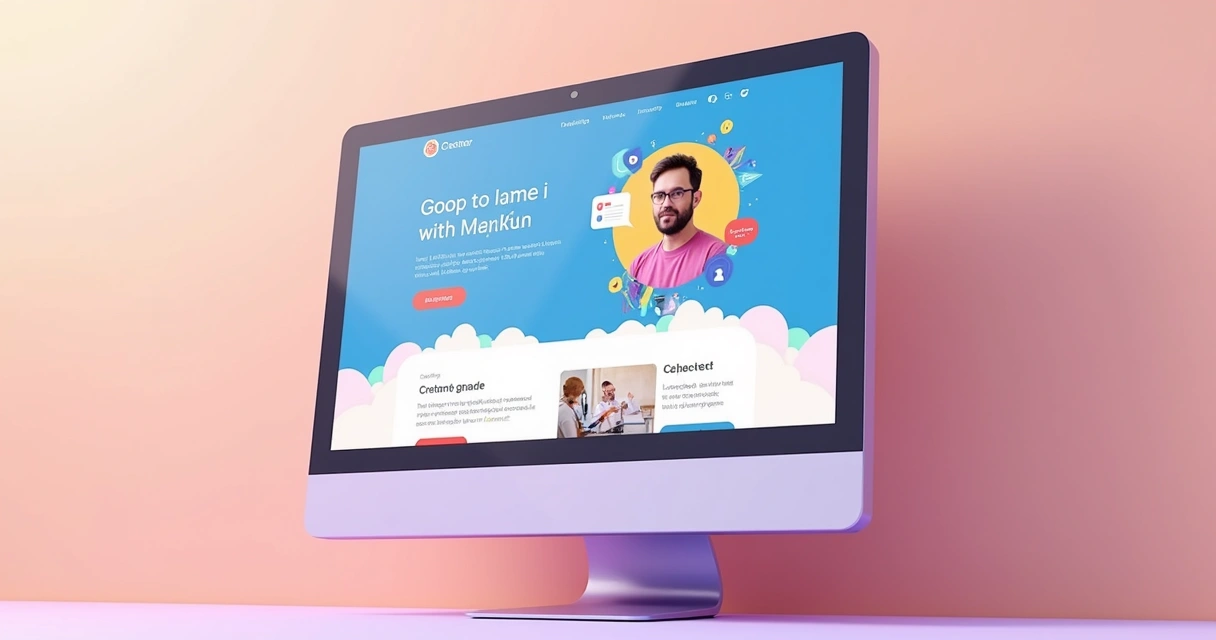 Mockup personalizado de landing page para creators 