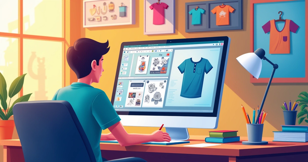 Pessoa criando arte digital no computador