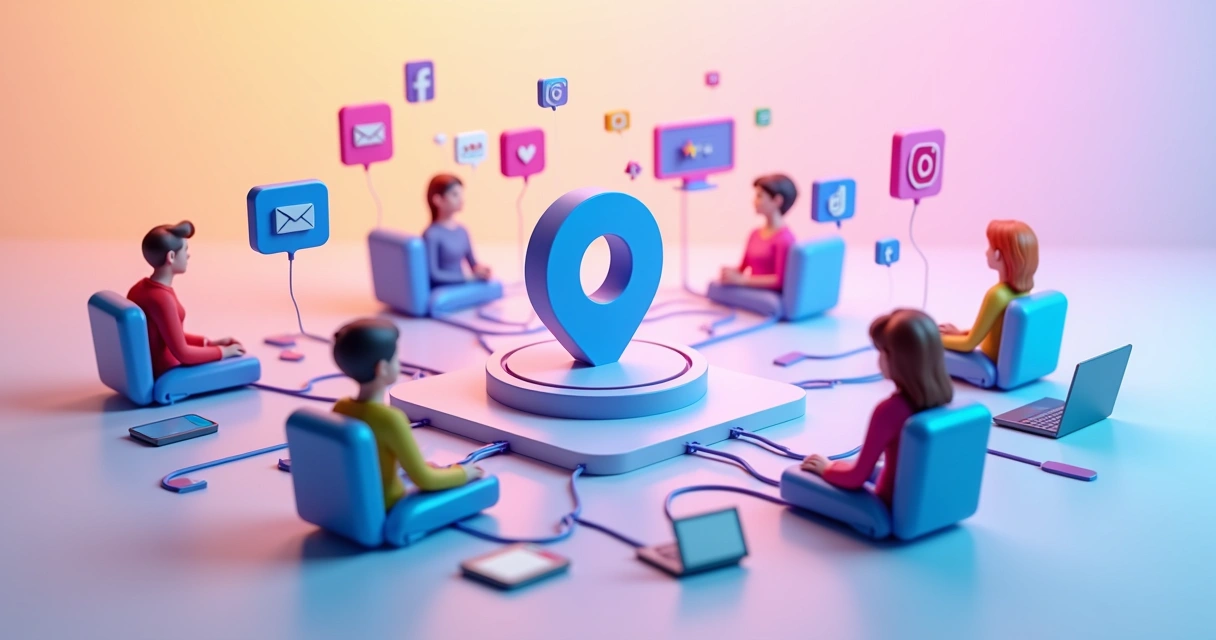 Canais digitais conectando aplicativo a usuários 