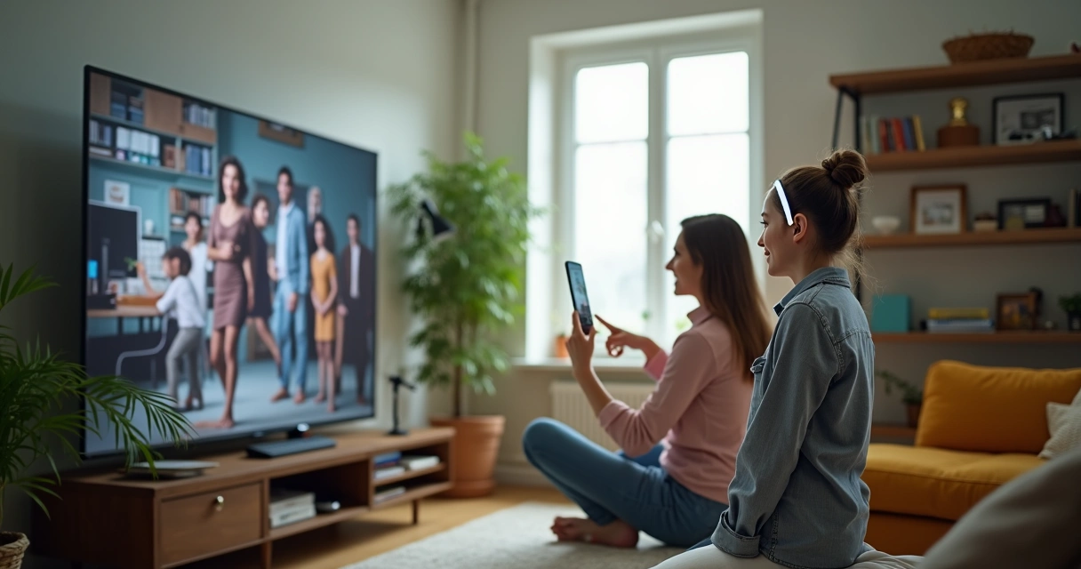 Criador de conteúdo gravando vídeo para TV e YouTube lado a lado. 
