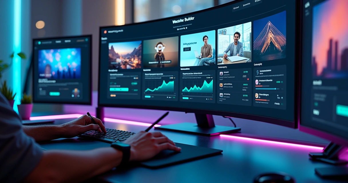 Painel com sites de clientes em criador de sites para agências digitais 