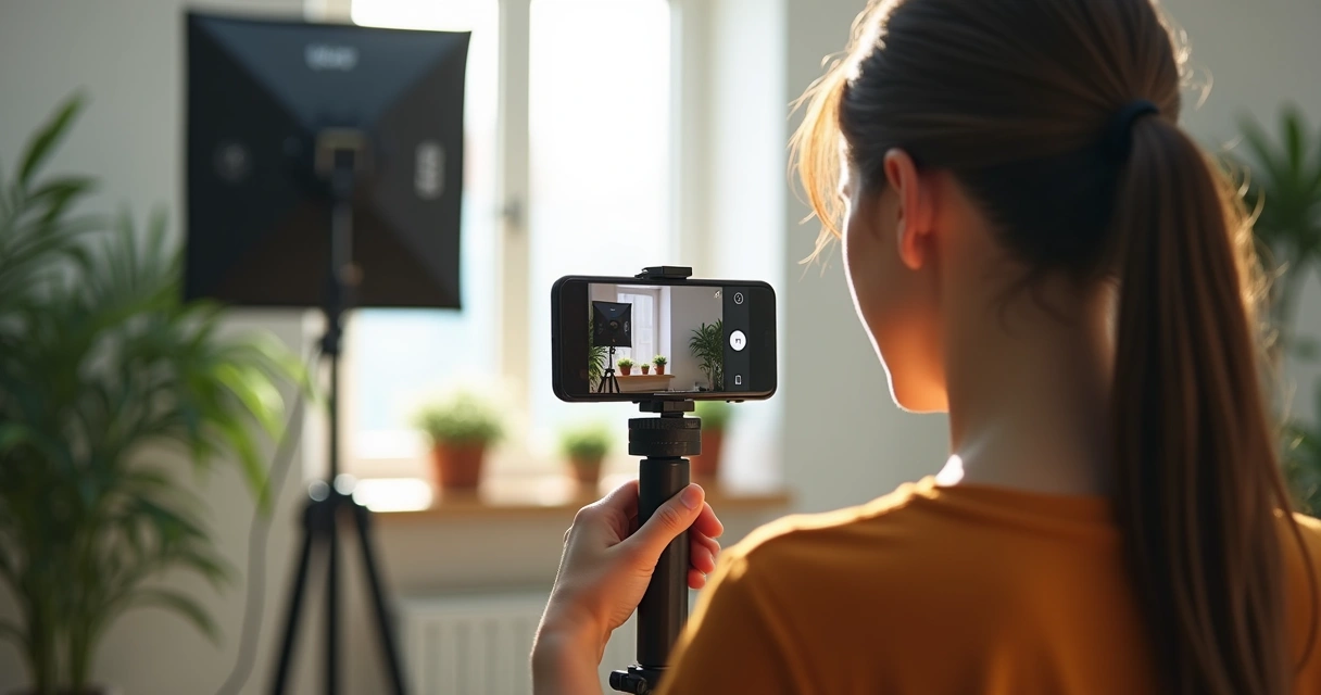 Criador de conteúdo gravando vídeo para Reels do Instagram 