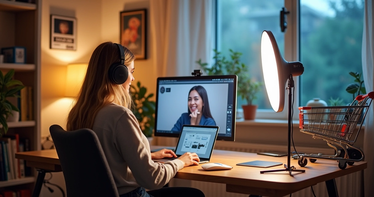 Criadoras de conteúdo recomendando produtos durante promoção digital 