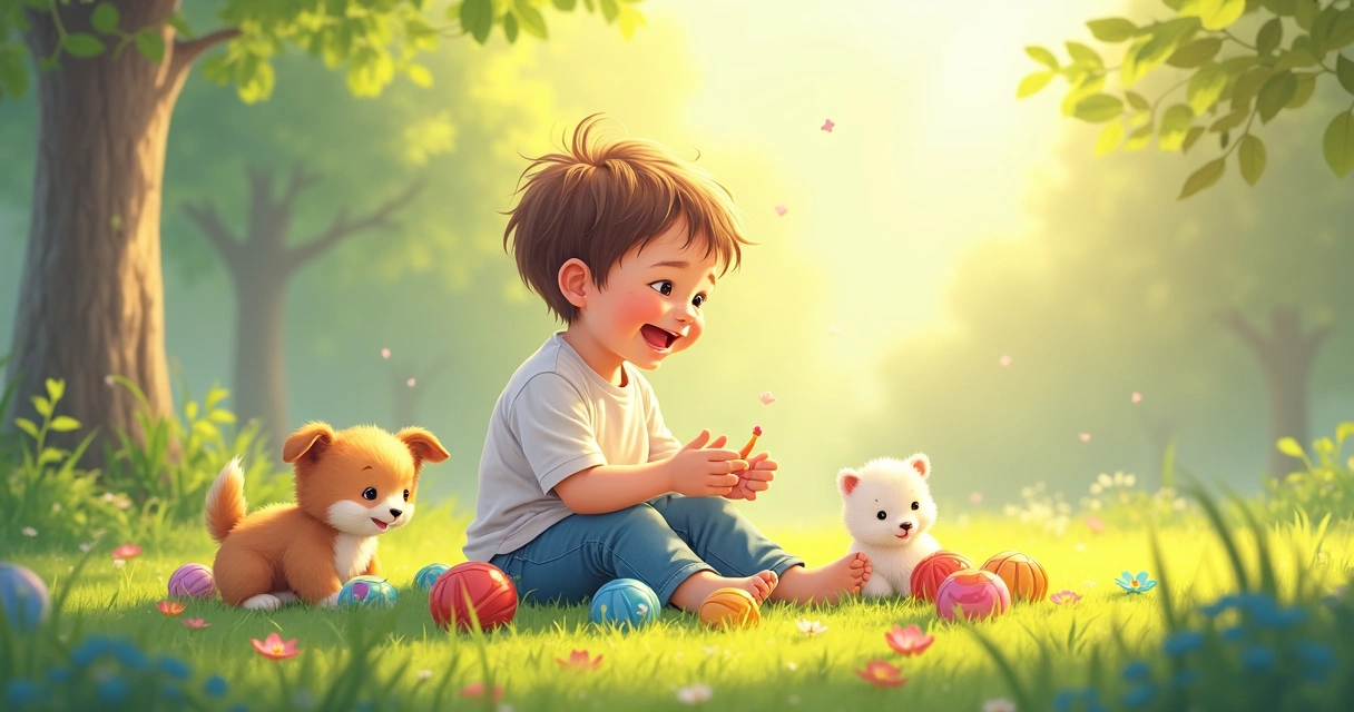 Carta A Criança do baralho cigano, desenhos coloridos de uma criança e brinquedos 