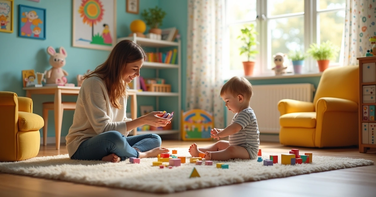 Criança brincando com terapeuta em ambiente de terapia infantil 