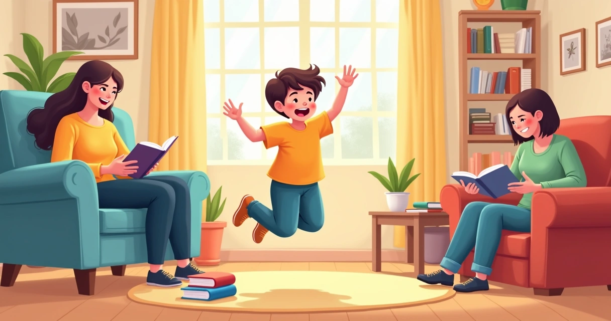 Criança pulando com as mãos nos ouvidos 