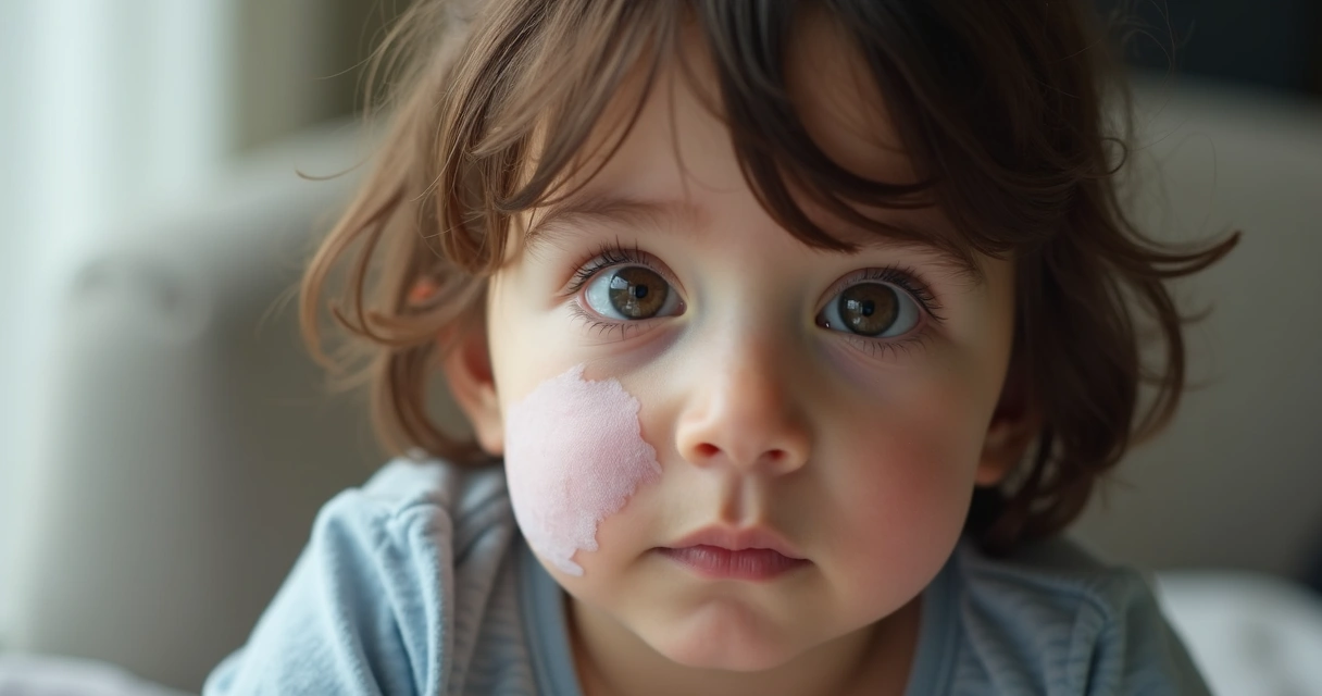 Vitiligo segmentar em criança afetando apenas um lado do rosto 