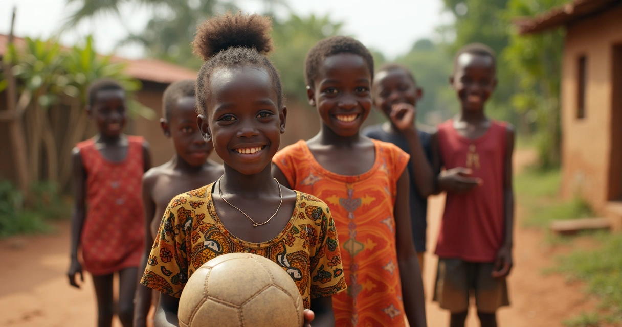 Crianças sorrindo em comunidade tradicional 