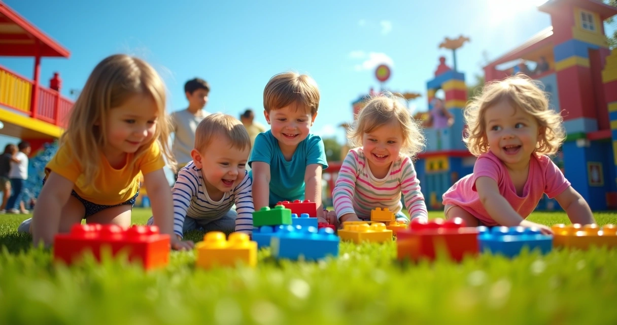 Crianças brincando em parque temático Legoland Orlando 