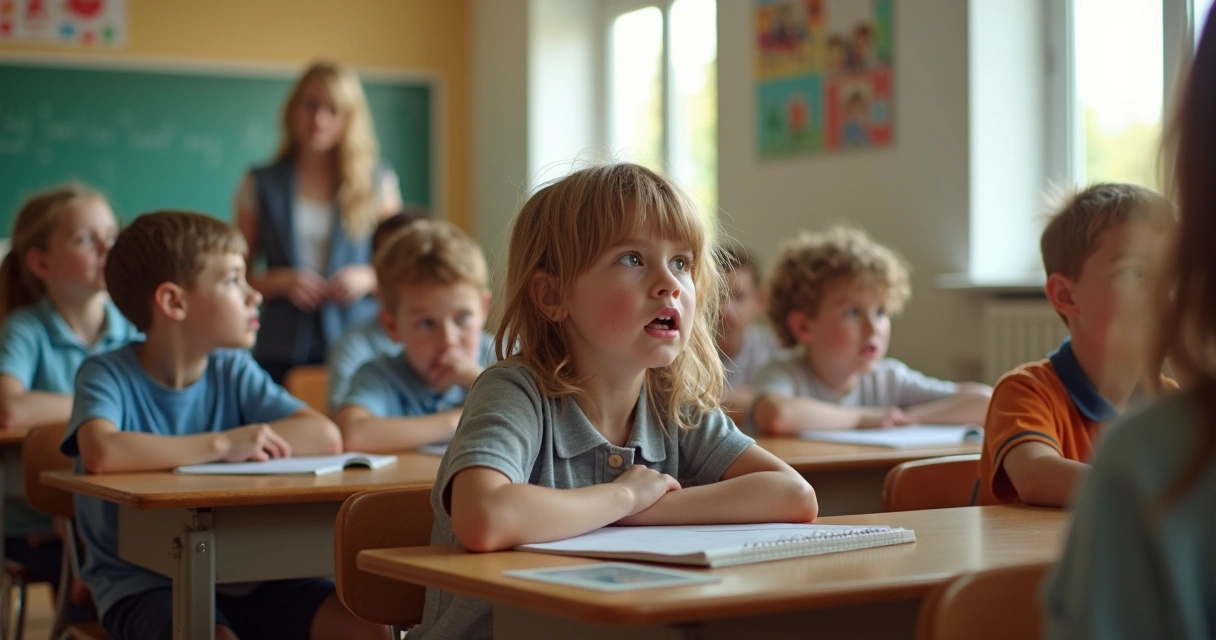 Alunos de diferentes idades discutindo em sala de aula