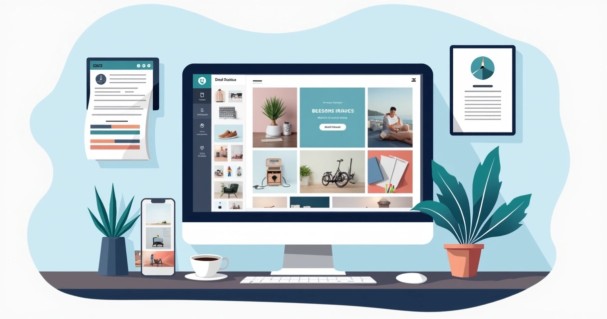 Tela do Canva com catálogo digital sendo editado