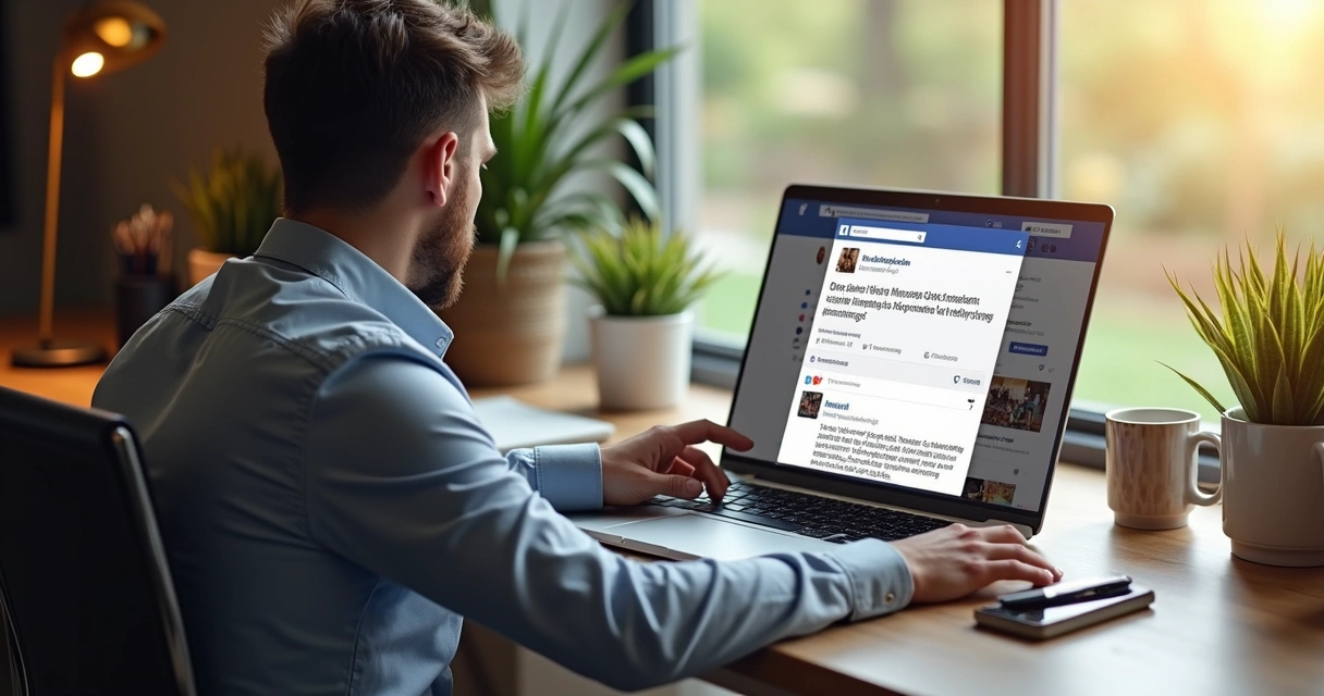 Visão criador de conteúdo digital trabalhando em computador com gráficos e seguidores na tela