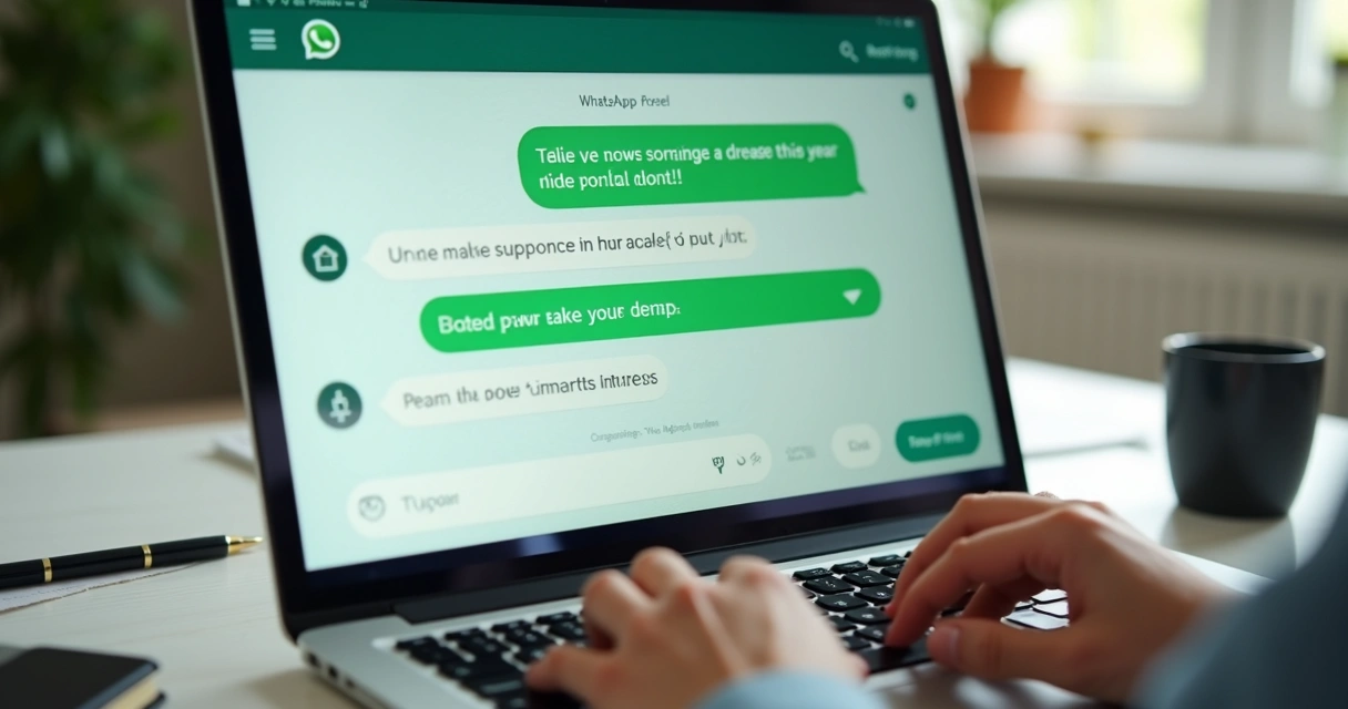 Tela simulando criação de mensagem personalizada em WhatsApp 