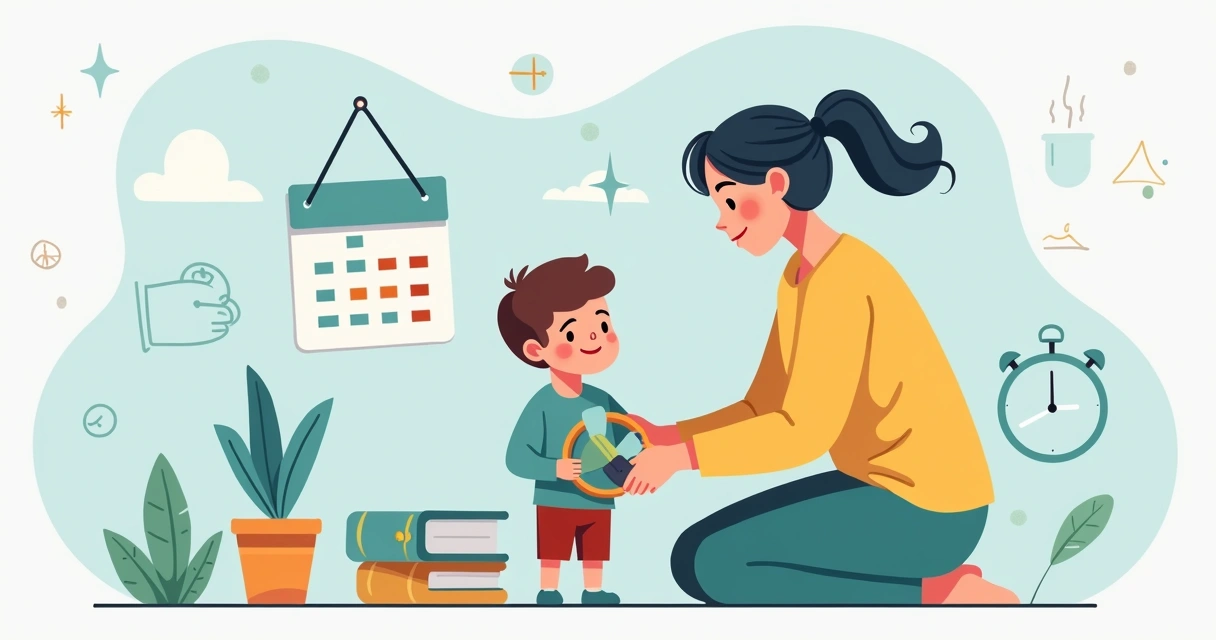 Criança autista segurando um brinquedo favorito enquanto recebe apoio de um adulto 