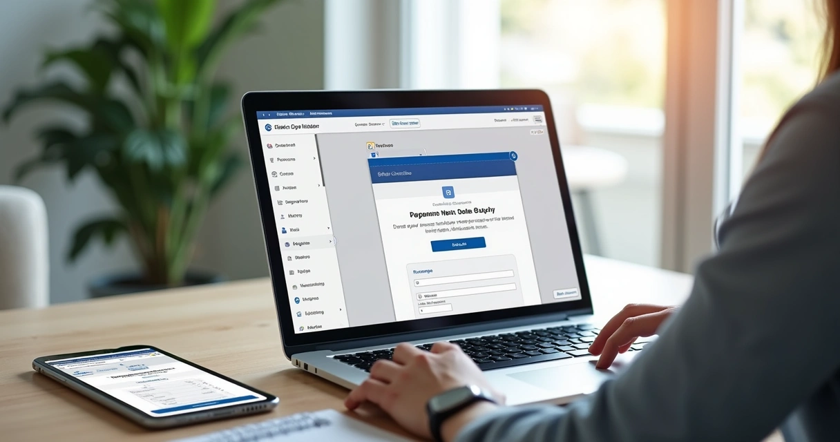 Pessoa criando site profissional em laptop com editor arrastar e soltar na tela 