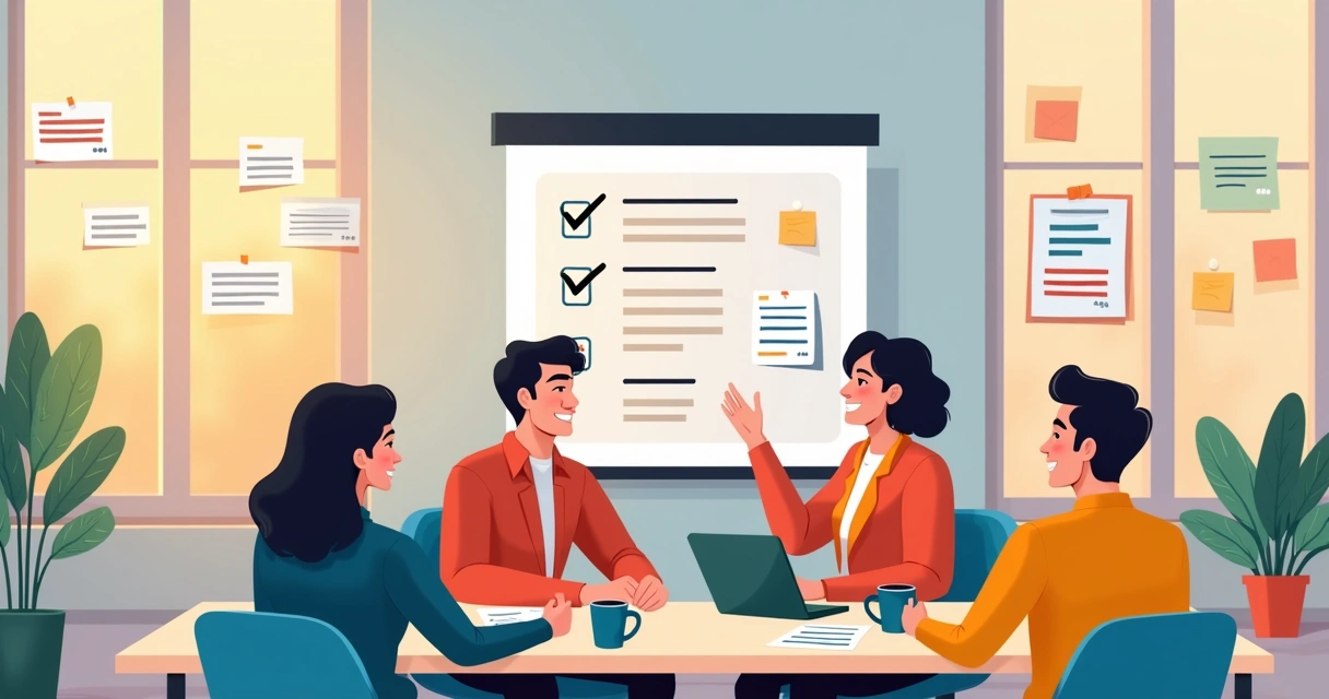 Equipe criativa em treinamento de comunicação institucional