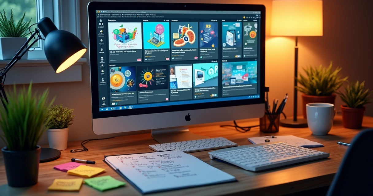Exemplo de criativos digitais variados em campanha online 