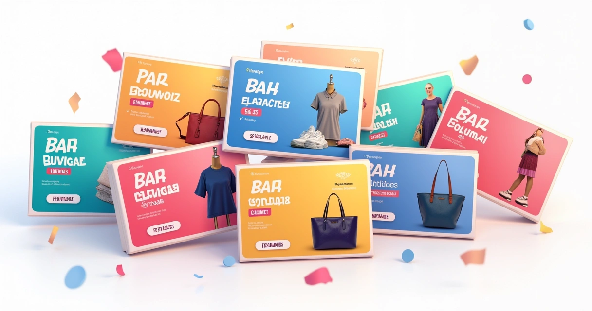 Exemplo de anúncios de produtos dinâmicos com botão de compra 