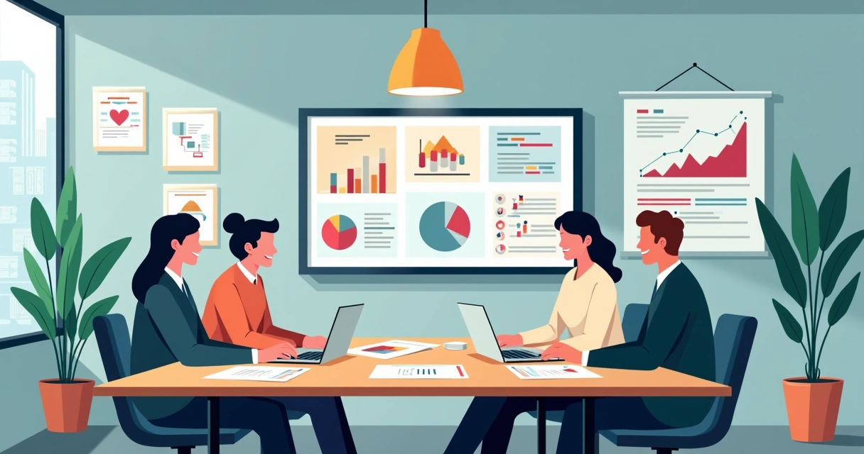 Equipe colaborando em campanha de mídia programática B2B 