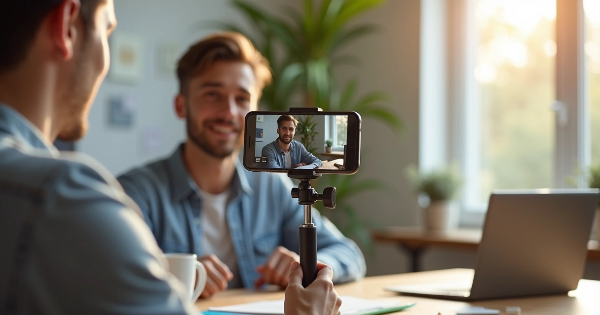 Pessoa gravando vídeo tipo UGC para anúncio digital