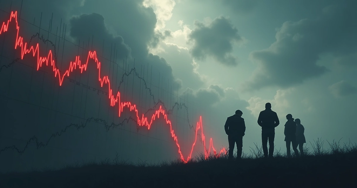 Gráfico de queda brusca exemplifica impacto da crise de 2008 nos mercados 