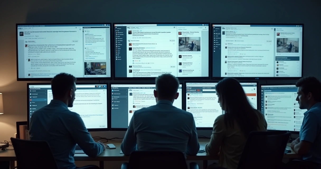 Equipe monitora redes sociais durante crise de reputação da marca 