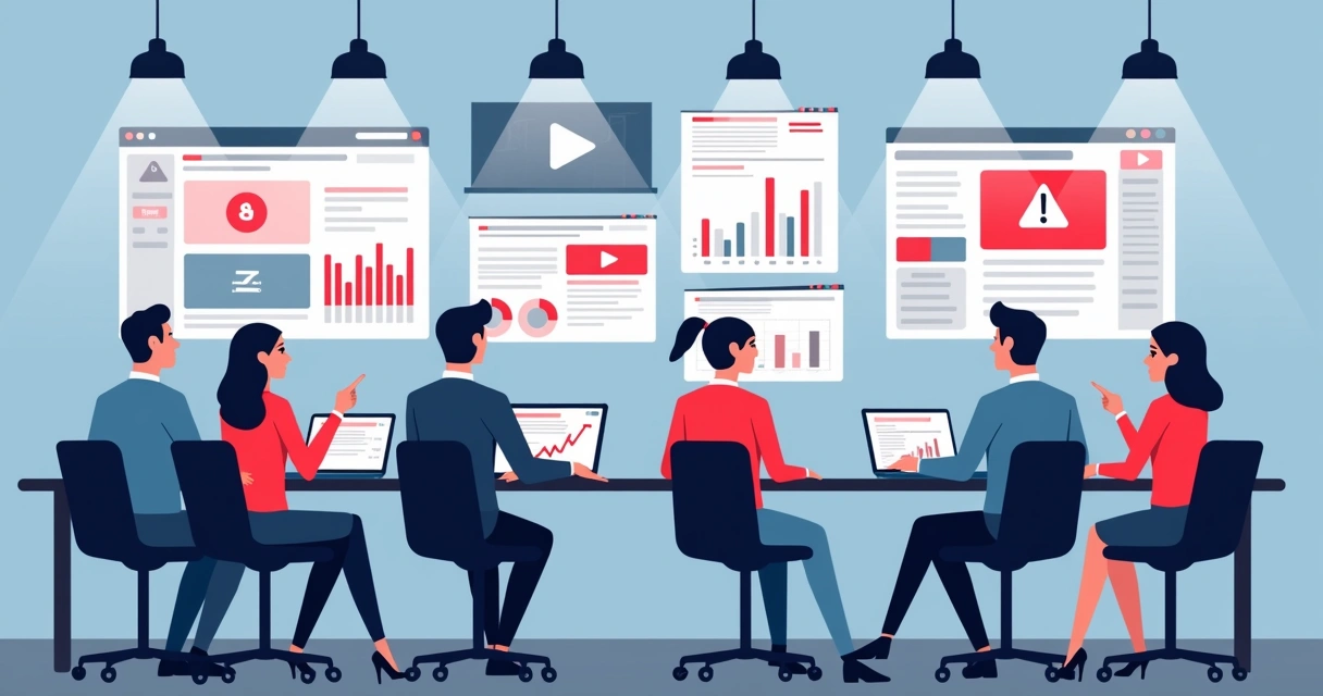 Equipe de campanha simulando gerenciamento de crise política online 