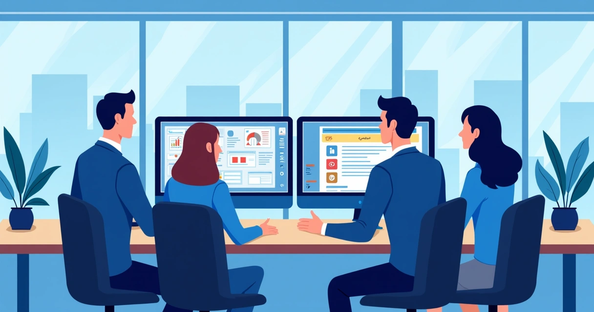 Equipe de comunicação analisando crise de reputação digital em escritório