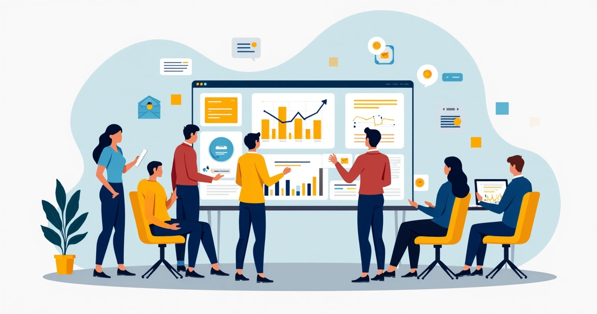 Equipe analisando gráficos de reputação em loja online 