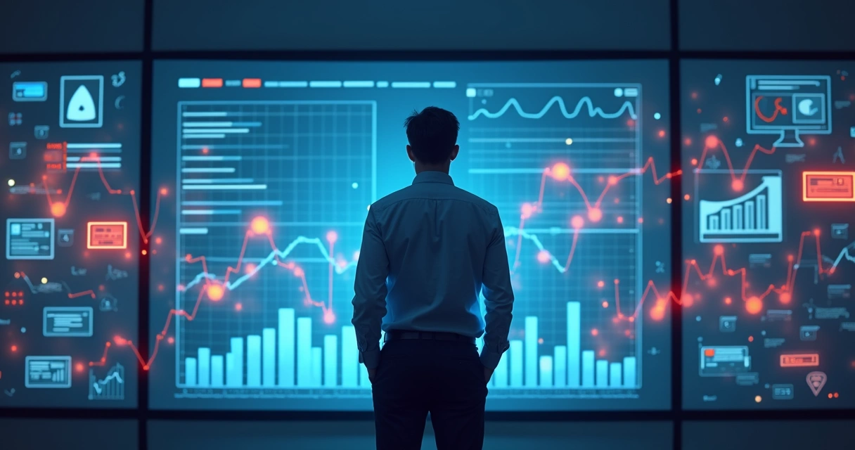 Pessoa analisando gráficos e comentários em redes sociais durante uma crise reputacional