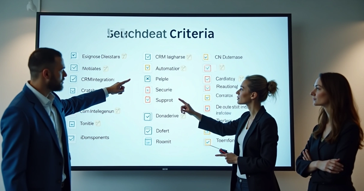 Quadro de critérios de análise para ferramentas de vendas 