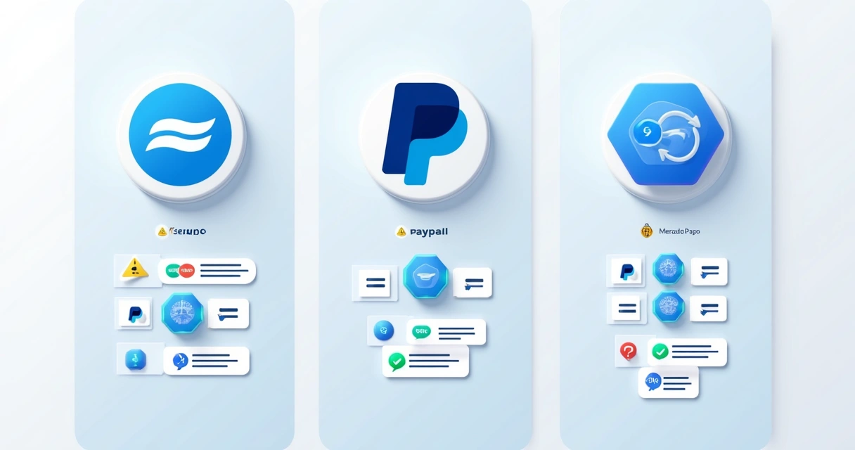 Comparação visual de critérios de avaliação de risco entre diferentes gateways de pagamento 