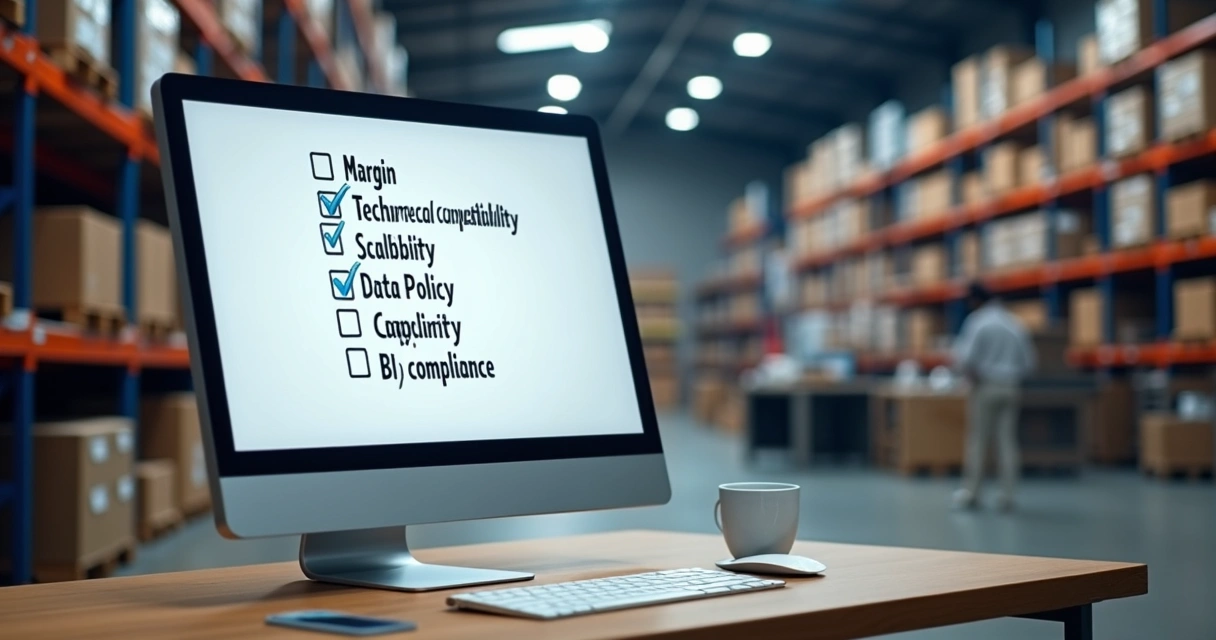 Tela com checklist de critérios para escolha de marketplace B2B industrial 