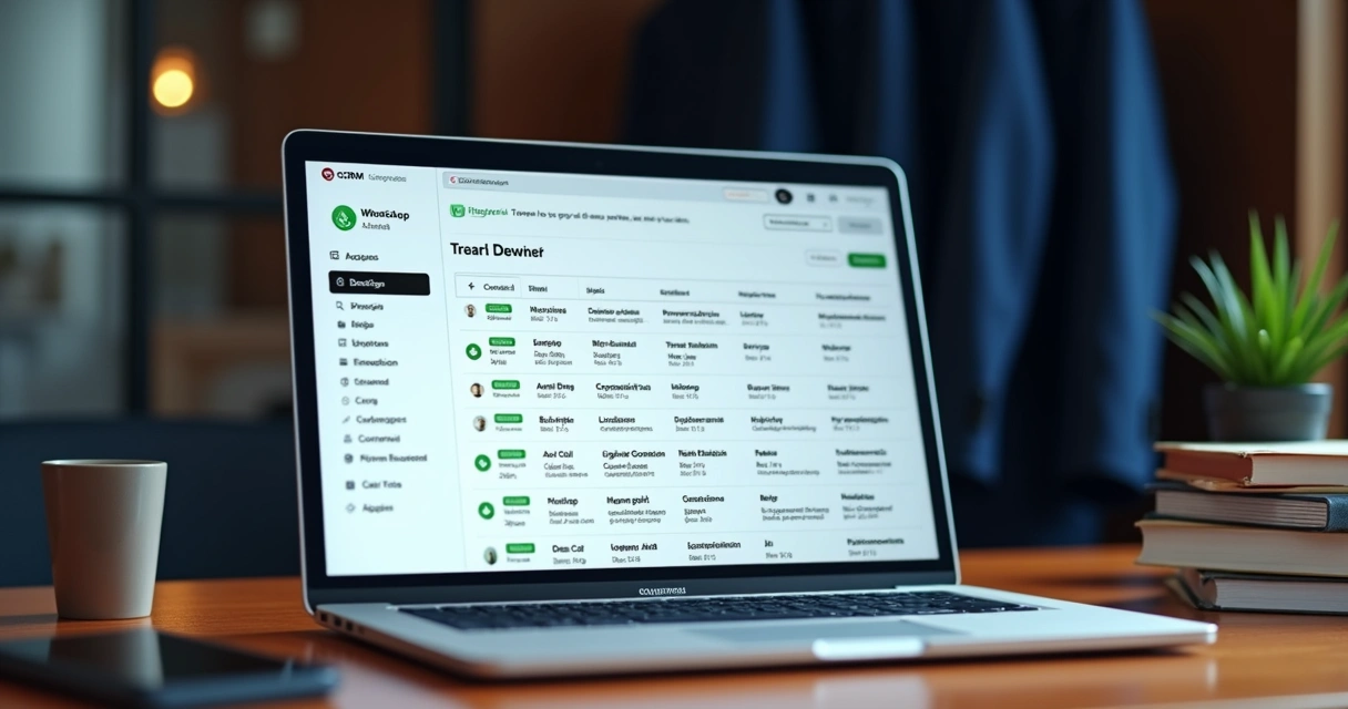 Panel CRM con contactos y estado de seguimiento para abogado en WhatsApp 