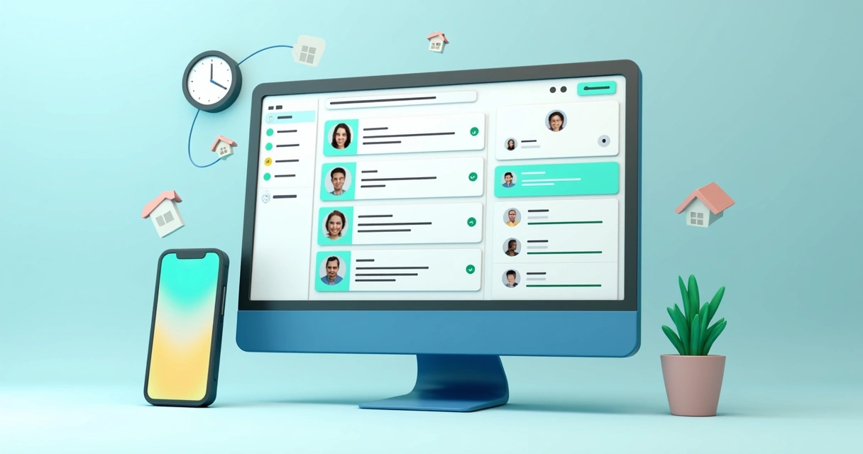 Painel de CRM exibindo cadastro de imóvel e histórico de conversas com clientes para imobiliária 