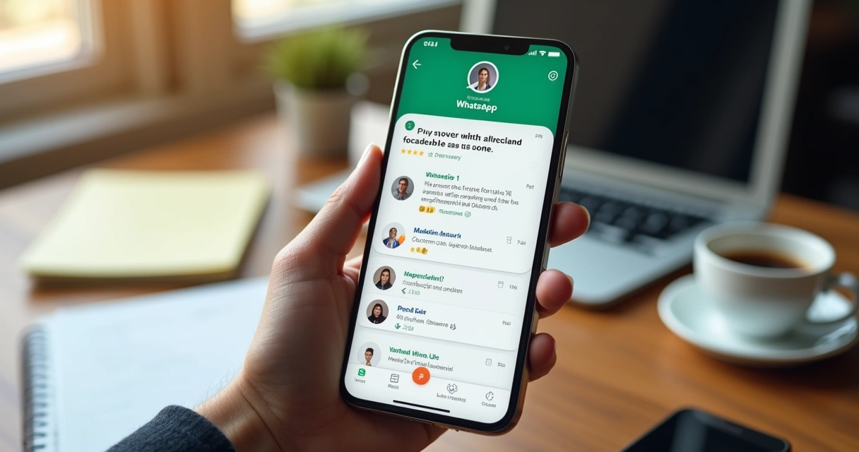Tela de CRM aberta no celular, mostrando conversa com cliente no WhatsApp 
